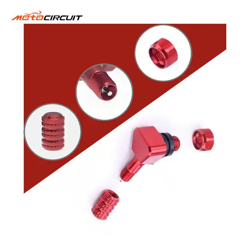 Close-up of precision CNC machined threads on motorcycle valve nozzle, corrosion-resistant aluminum