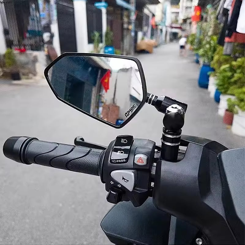 Installation diagram for universal motorcycle rearview mirror