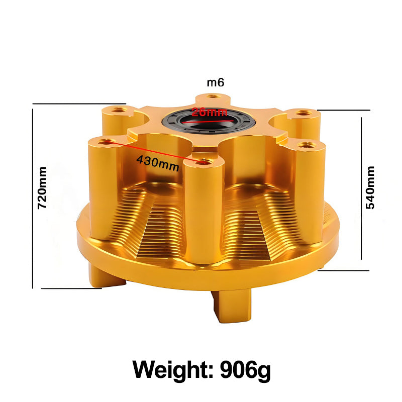 dimensioned drawing of the Yamaha SNIPER 155 aluminum alloy rear sprocket seat, showing all key installation dimensions